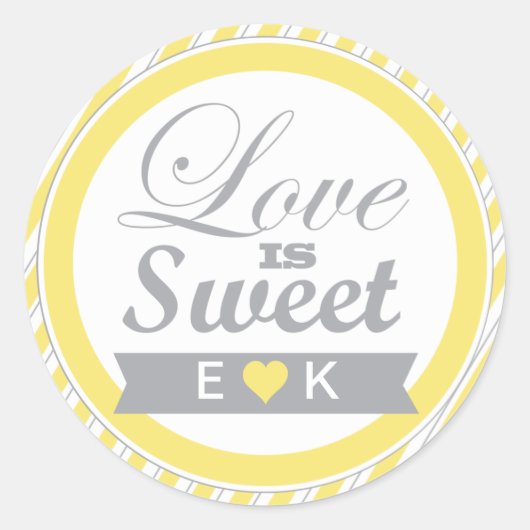 イエローとグレーのベストシール ラウンドシール (正面)