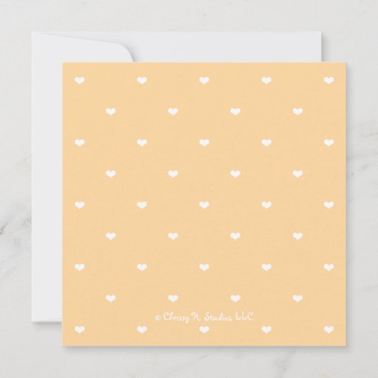 イエローとグレーのベビーラムベビーシャワー 招待状 (裏面)