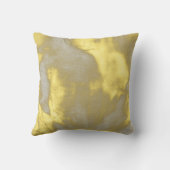 イエローとグレーの抽象芸術ブーケ枕 クッション (裏面)