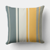 イエローとグレーストライプズのミッドセンチュリーモダン クッション (裏面)
