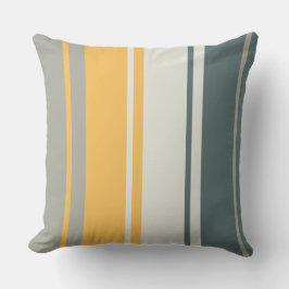 イエローとグレーストライプズのミッドセンチュリーモダン クッション