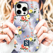 イエローとコーラル モノグラム フラワーデザイン Case-Mate iPhoneケース