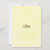 イエローとゴールドのハート ウェディング 招待状 (裏面)