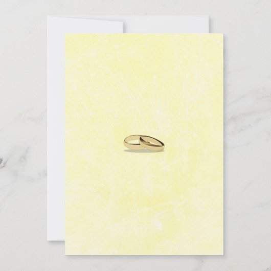 イエローとゴールドのハート ウェディング 招待状 (裏面)