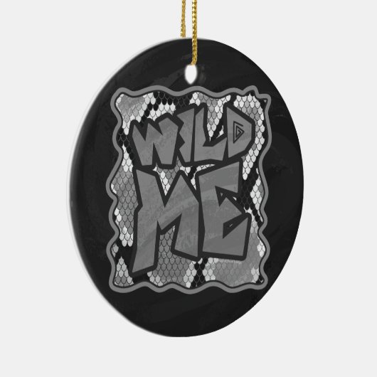 イエローとゴールドの蛇のプリント セラミックオーナメント (右)