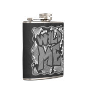 イエローとゴールドの蛇のプリント フラスク (右)