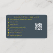 イエローとチャコールセルフラブサロンブランディング 名刺 (裏面)