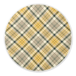 イエローとネイビーブループレイド セラミックノブ