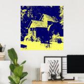 イエローとネイビーブルーマブリミル ポスター (ホームオフィス)