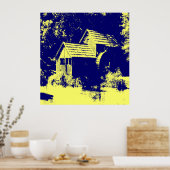 イエローとネイビーブルーマブリミル ポスター (キッチン)