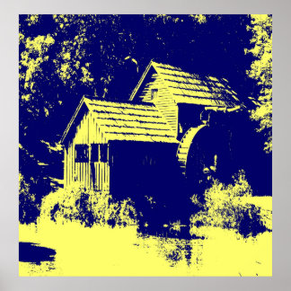 イエローとネイビーブルーマブリミル ポスター