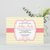 イエローとピンクシェブロン招待状 招待状 (スタンド正面)