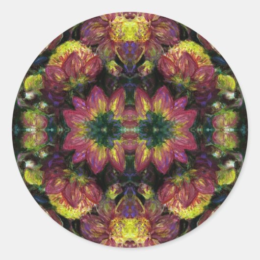 イエローとピンクダリア ラウンドシール (正面)