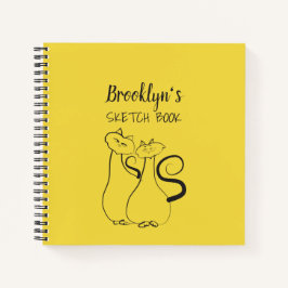 イエローとブラックのアーティストスケッチ ノートブック