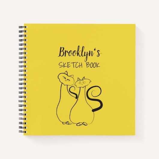 イエローとブラックのアーティストスケッチ ノートブック (正面)