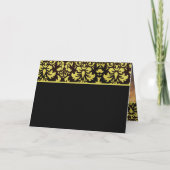 イエローとブラックのダマスクウェディング招待状 招待状 (裏面)