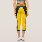 イエローとブラックのレーシングストライプテンプレート カプリレギンス (裏面)