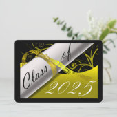イエローとブラックの卒業発表 招待状 (スタンド正面)