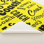 イエローとブラックパーソナライズされたコーチギフトネームアート シェルパブランケット (3/4)