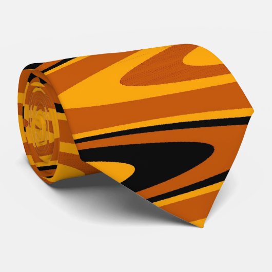 イエローとブラックレインボー抽象芸術レトロアールデコ ネクタイ (ロール)