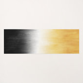 イエローとブラック絵画のブラシストロークモダンアート ヨガマット (裏面(横))