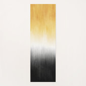 イエローとブラック絵画のブラシストロークモダンアート ヨガマット (正面)