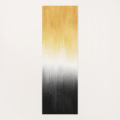 イエローとブラック絵画のブラシストロークモダンアート ヨガマット (裏面)