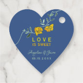 イエローとブルーのウェディング フェイバータグ (裏面)