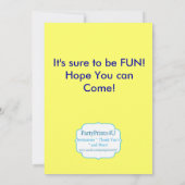 イエローとブルーのサーカス カーニバル ビッグトップ バースデー 招待状 (裏面)