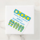 イエローとブルーのビーチサンダルギフトまたはパーティーの好意ラベル フェイバータグ (インサイチュ)