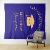 イエローとブルーの卒業パーティー タペストリー (インサイチュ(横))