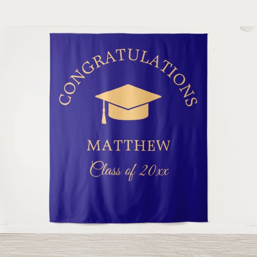 イエローとブルーの卒業パーティー タペストリー (正面)