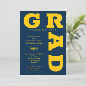 イエローとブルーの卒業パーティー 招待状 (スタンド正面)