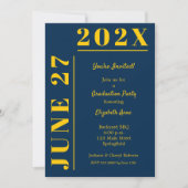 イエローとブルーの卒業パーティー 招待状 (正面)