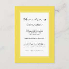 イエローとホワイトのウェディング モダンでおしゃれなデザインのボーダー エンクロージャーカード