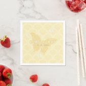 イエローとホワイトの結婚式の蝶々 スタンダードカクテルナプキン (インサイチュ)