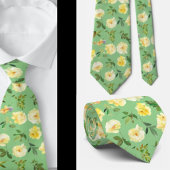 イエローとホワイトクリームバラネックタイネクタイ ネクタイ