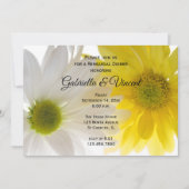 イエローとホワイトデイジー結婚ズのリハーサルディナー 招待状 (正面)