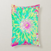 イエローとマゼンタの装飾用ダリア花 アクセントクッション (正面(垂直))