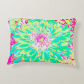 イエローとマゼンタの装飾用ダリア花 アクセントクッション (裏面)