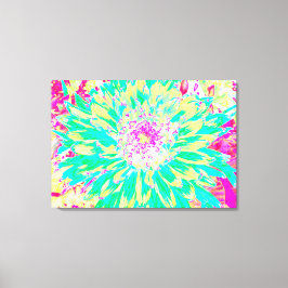 イエローとマゼンタの装飾用ダリア花 キャンバスプリント