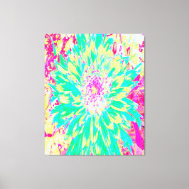 イエローとマゼンタの装飾用ダリア花 キャンバスプリント