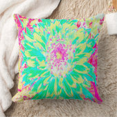 イエローとマゼンタの装飾用ダリア花 クッション (ブランケット)