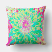 イエローとマゼンタの装飾用ダリア花 クッション (裏面)