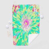 イエローとマゼンタの装飾用ダリア花 ゴルフタオル (インサイチュ)