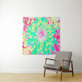 イエローとマゼンタの装飾用ダリア花 タペストリー