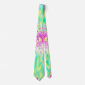 イエローとマゼンタの装飾用ダリア花 ネクタイ (正面)