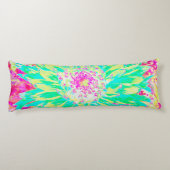 イエローとマゼンタの装飾用ダリア花 ボディピロー (裏面)