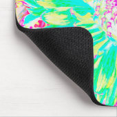 イエローとマゼンタの装飾用ダリア花 マウスパッド (コーナー)