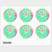 イエローとマゼンタの装飾用ダリア花 ラウンドシール (シート)